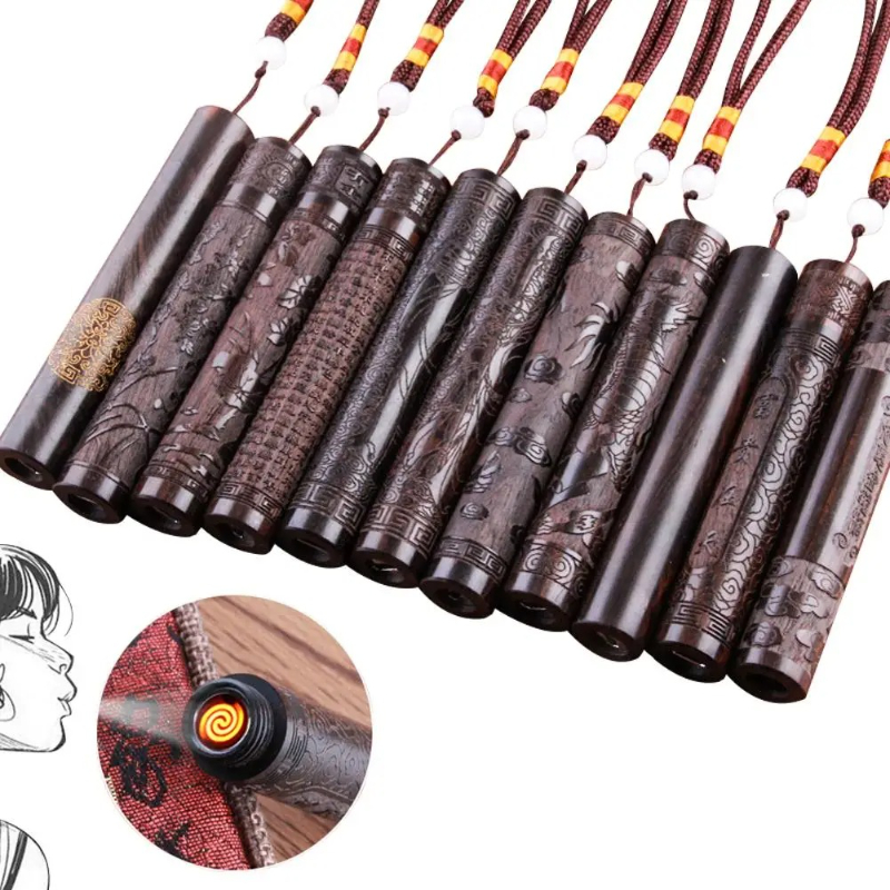 Electronics Gadgets For Men - Yaratıcı Oyma Sandal Ağacı Elektronik Çakmak