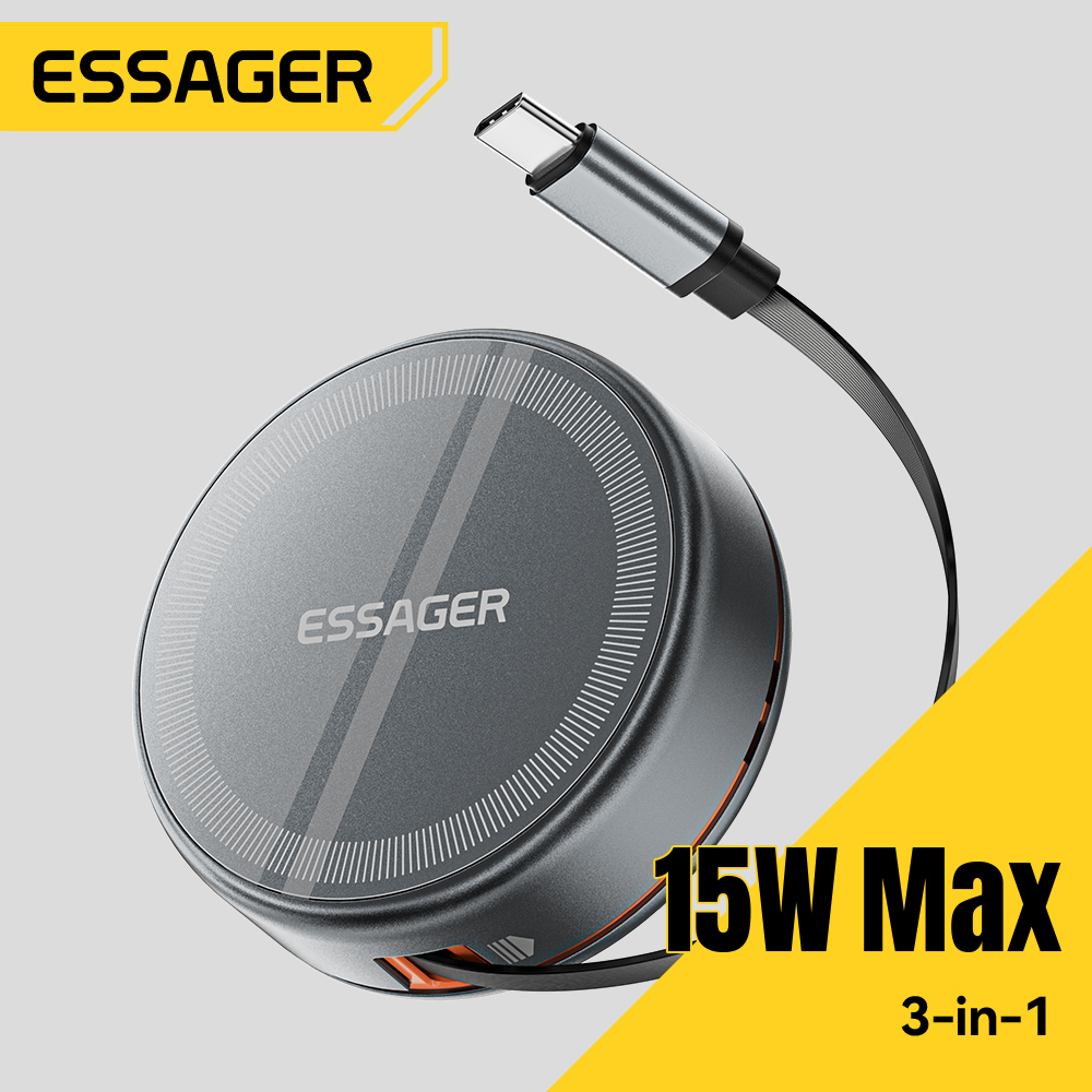 Portable Wifi Hotspot - Essager 15W 3'ü 1 Arada Manyetik