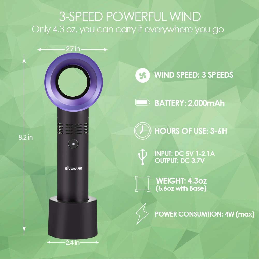 USB şarj edilebilir Bladeless  - Smart Electronics Gadgets For Home incelemesi ve fiyatı
